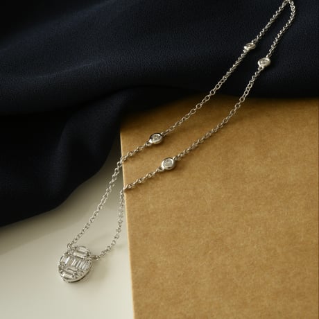 K18 Mosaic Oval Diamond Necklace - L