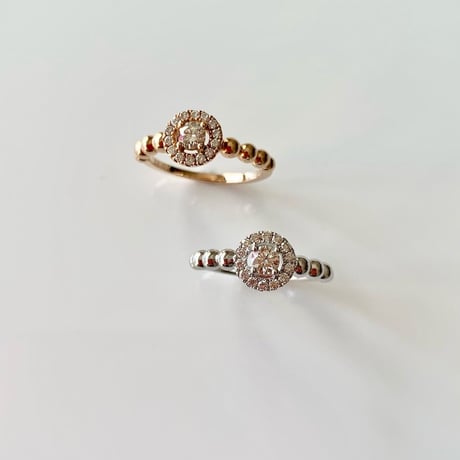 K18 Gold Ball Diamond Ring