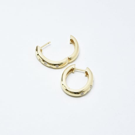 K18 Round Diamond Hoops（ピアス）