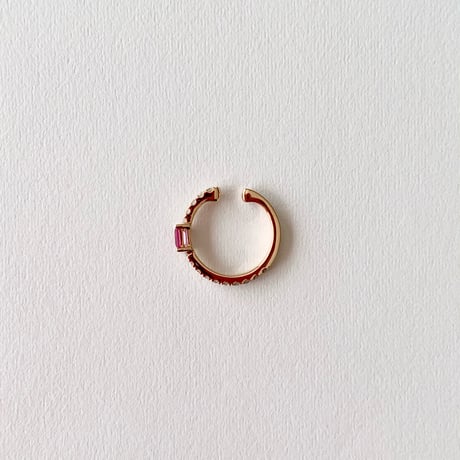 Diamond Ear Cuff with Ruby