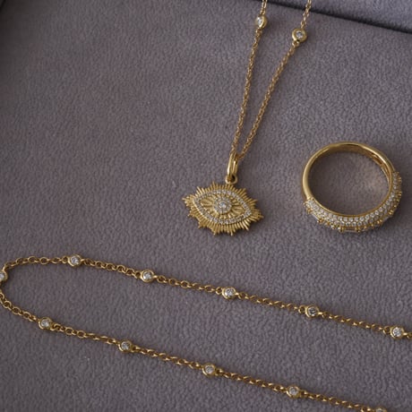 K18  Evil Eye Diamond Necklace