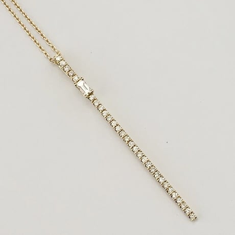 K18 BG Diamond Long Bar Necklace