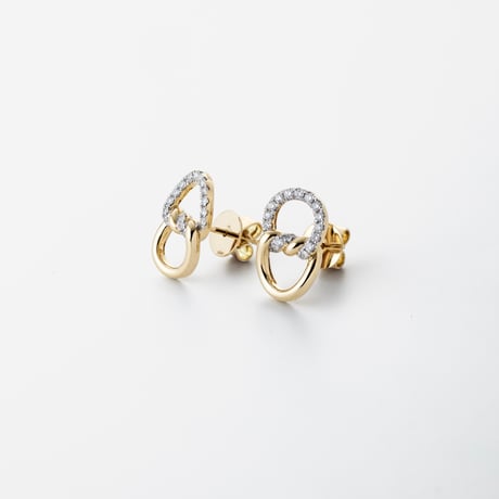 K18 Diamond Chain Motif Earrings