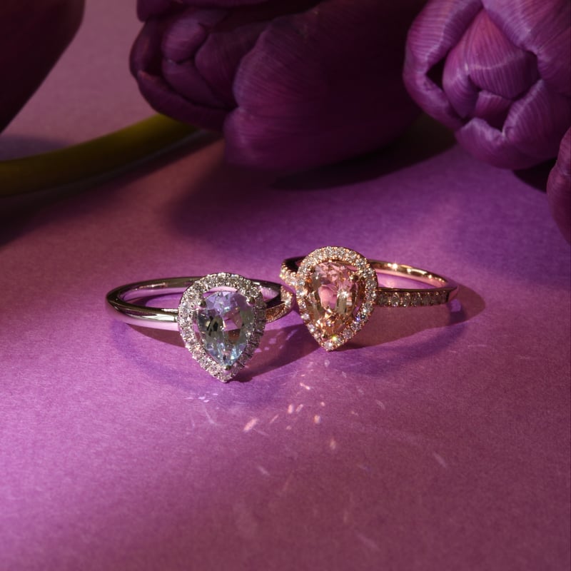 K18 Morganite Diamond Ring | HANA JEWELS K18 Morganite Diamond Ring | HANA JEWELS