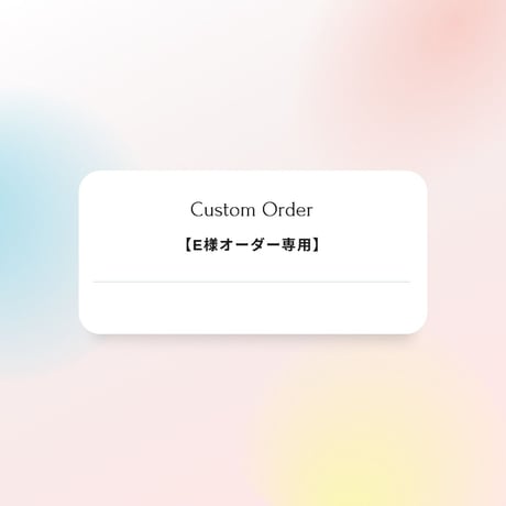 【E様オーダー専用】