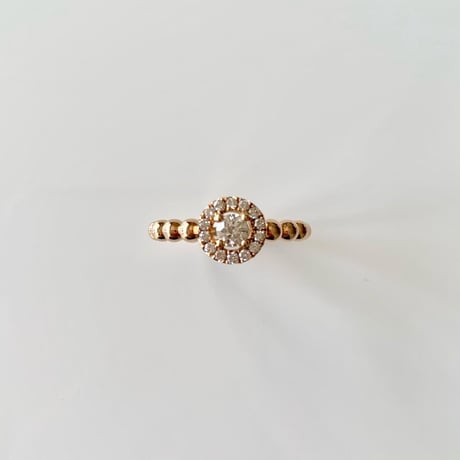 K18 Gold Ball Diamond Ring