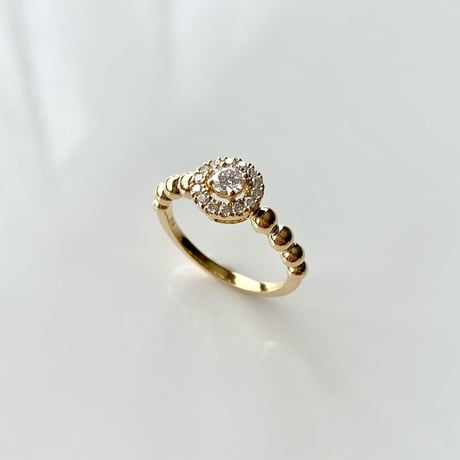 K18 Gold Ball Diamond Ring