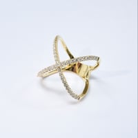 K18 Diamond Cross Ring