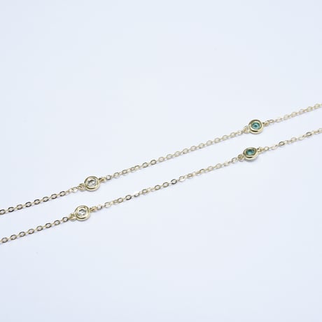 K18 Emerald Clover  Necklace