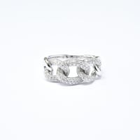 K18 Chain Link Diamond Ring