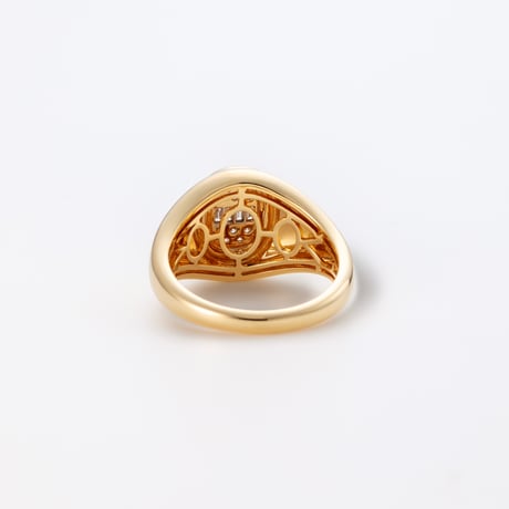 K18 Diamond Signet Ring