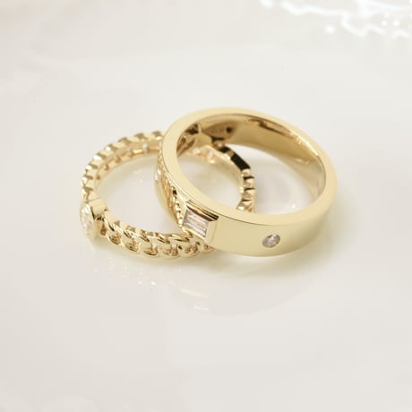 K18 BG Diamond Gold Ring