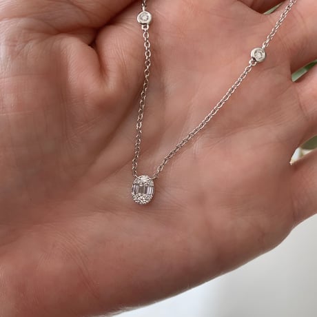 K18 Mosaic Oval Diamond Necklace - S