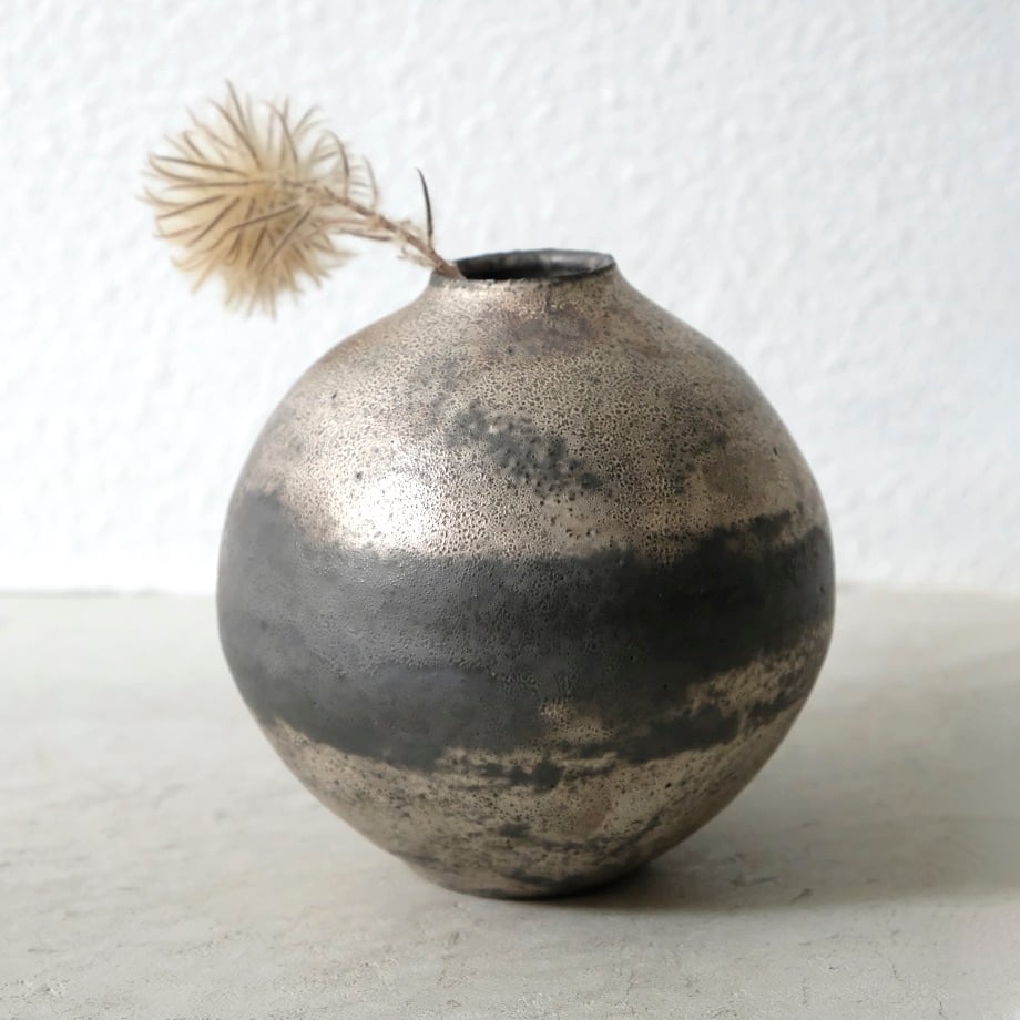 船串篤司 銀彩 花器(丸) | Call