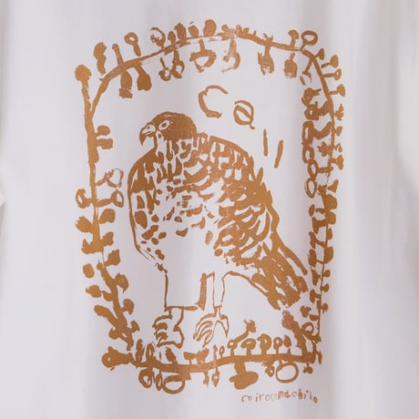 ミロコマチコ × Call オリジナルロングスリーブTシャツ ”frame falcon”ホワイト