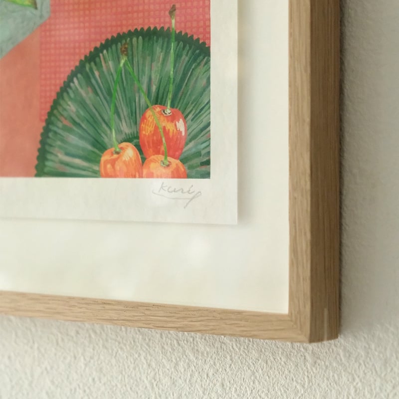 栗原由子 / Yuko Kurihara ジークレー版画『pink fruits, green