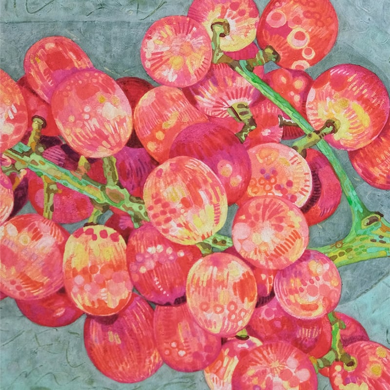 栗原由子 / Yuko Kurihara ジークレー版画『pink fruits, green