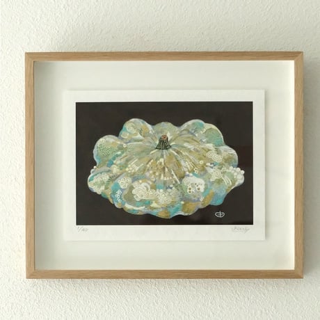 栗原幸彦、【春宵瀧桜】、希少な額装用画集より、美品、新品額装付、インテリア 栗原幸彦、【春宵瀧桜】、希少な額装用画集より、美品、新品額装