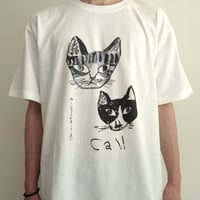 [Call オリジナル] Tシャツ ミロコマチコ”Shimaten”  ホワイト