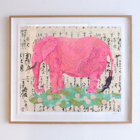 栗原由子 / Yuko Kurihara　ジークレー版画『普賢象 』( Edition No. &サイン入り)【額装付き / with framed】