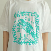 ミロコマチコ × Call 新作オリジナルTシャツ ”frame falcon”  ホワイト