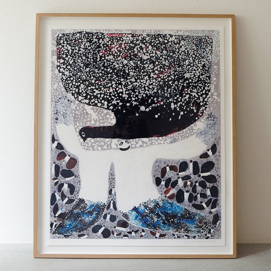 ミロコマチコ　ジークレー版画『森のこども』Edition No. &サイン入り ミロコマチコ/mirocomachiko ジークレー版画『森のこども