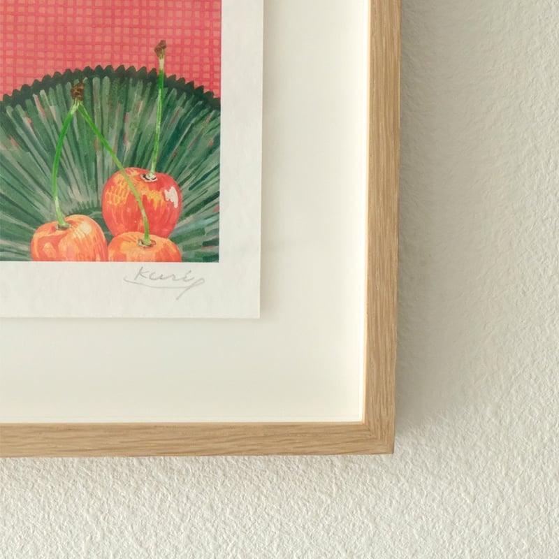 栗原由子 / Yuko Kurihara ジークレー版画『pink fruits, green