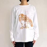 ミロコマチコ × Call  オリジナルロングスリーブTシャツ ”falcon”  ホワイト