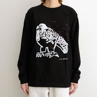 ミロコマチコ × Call  オリジナルロングスリーブTシャツ ”falcon”  ブラック