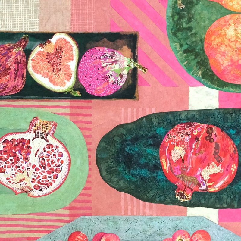 栗原由子 / Yuko Kurihara ジークレー版画『pink fruits, green