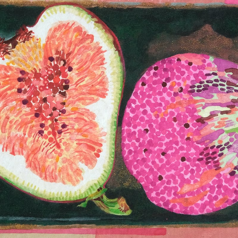 栗原由子 / Yuko Kurihara ジークレー版画『pink fruits, green