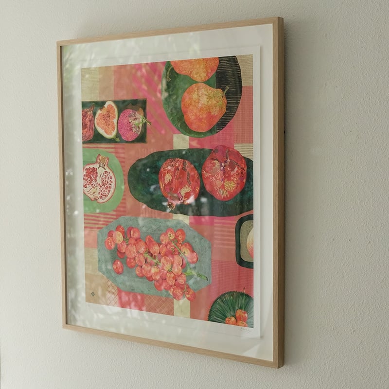 栗原由子 / Yuko Kurihara ジークレー版画『pink fruits, green