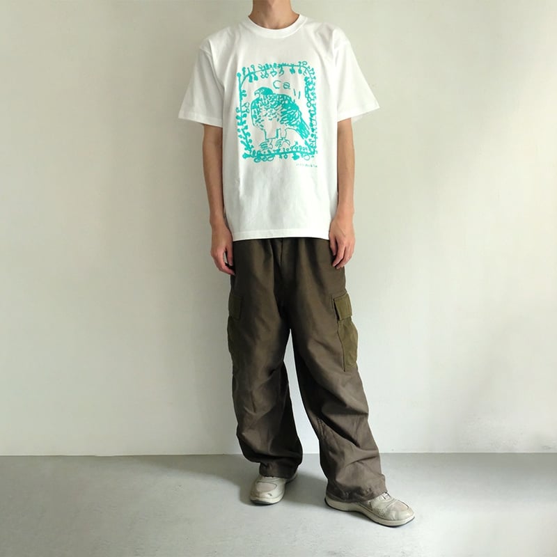 ミロコマチコ × Call 新作オリジナルTシャツ ”frame falcon” ホワイト