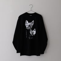 [Call オリジナル] ロングスリーブTシャツ ミロコマチコ ”Shimaten”  ブラック