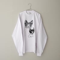 [Call オリジナル] ロングスリーブTシャツ ミロコマチコ ”Shimaten”  ホワイト