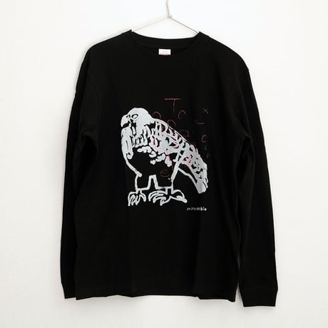 ミロコマチコ × Call  オリジナルロングスリーブTシャツ ”falcon”  ブラック