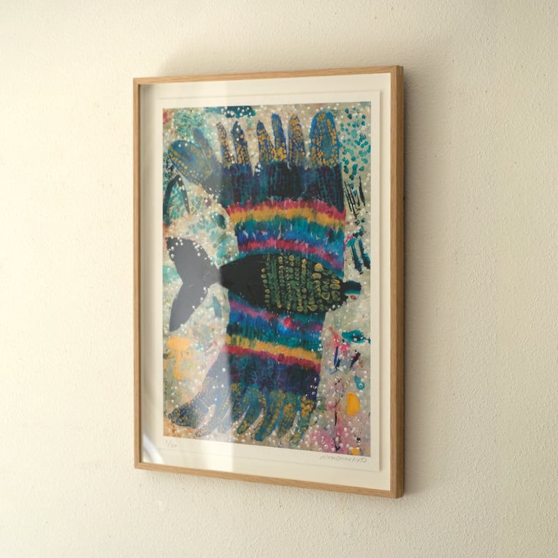 ミロコマチコ/mirocomachiko ジークレー版画『浮遊するいきもの10