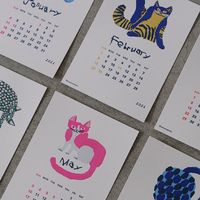 ミロコマチコ レタープレス卓上カレンダー 2026 (木製スタンド付き) | Call
