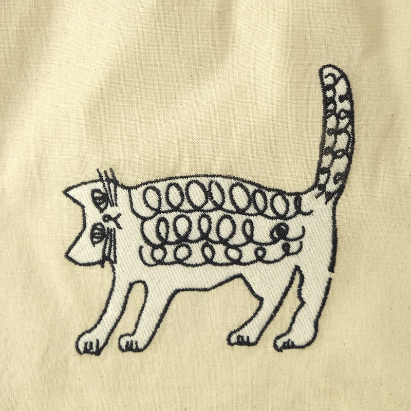 ミロコマチコ 刺繍巾着 ネコ | Call