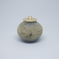モリスゾイ 作品 no.79-1 色銀箔押し蓋付茶入