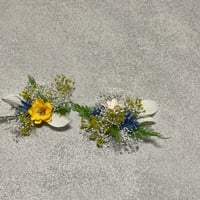 イエロープチフラワーの髪飾り
