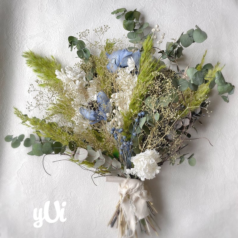 レンタルブーケ】ブルーアネモネ×グリーンのブーケ | yUi