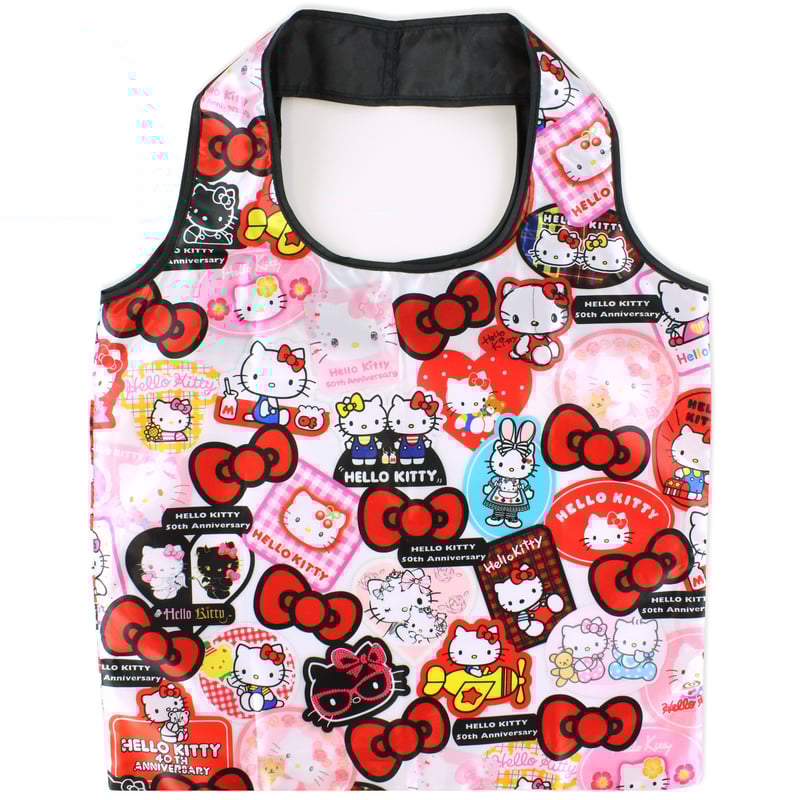 再入荷】ハローキティ50周年 キティと旅する未来 柄 ポーチ付きエコ  