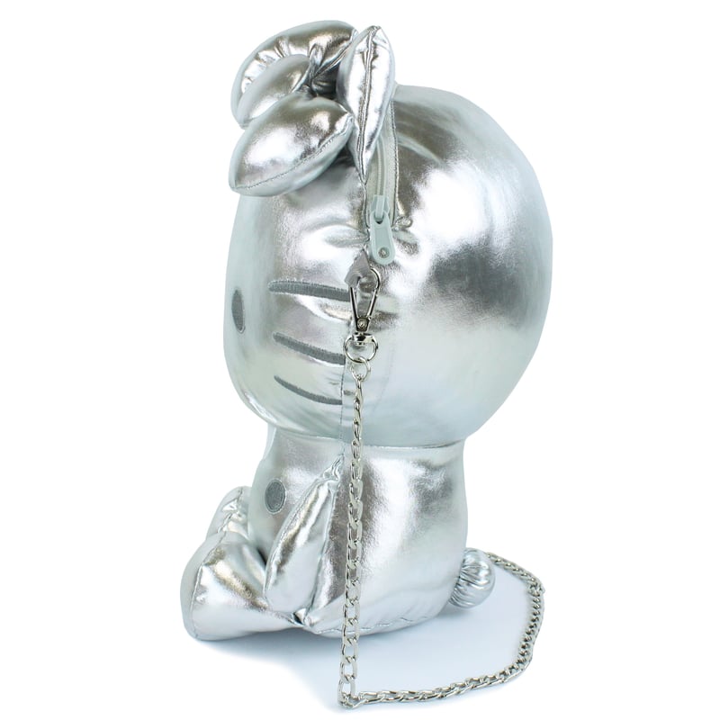 再入荷】ハローキティメタリックぬいぐるみショルダー SILVER 再入荷】ハローキティメタリックぬいぐるみショルダー SILVER