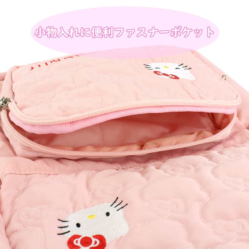 ハローキティピンク ふかふかキルティングリュック | MANUFATTO ハローキティピンク ふかふかキルティングリュック | MANUFATTO
