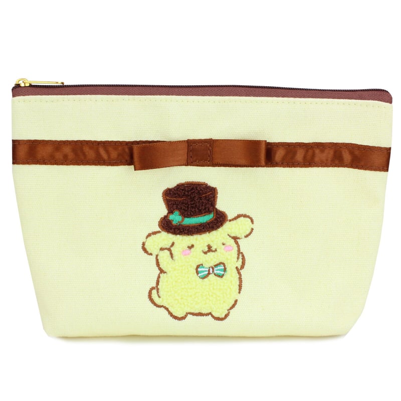 サガラ刺繍ポーチ ポムポムプリン ポーチ 化粧ポーチ 小物入れ