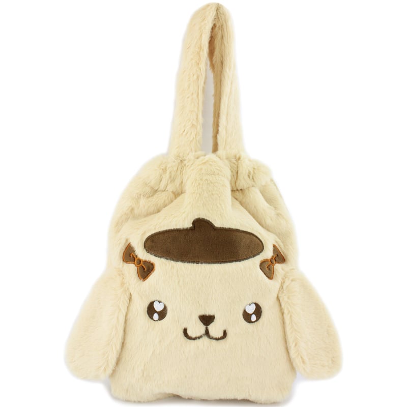 ポムポムプリン うるふわファー巾着トートバッグ | MANUFATTO
