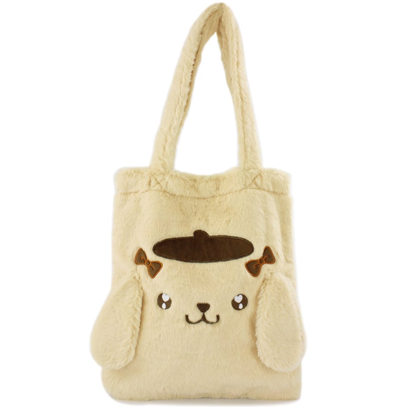 初期 未使用 ポムポムプリン ぬいぐるみ ショルダー バッグ 大人ファー