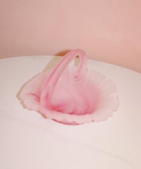 Pink Frosted Glass Basket