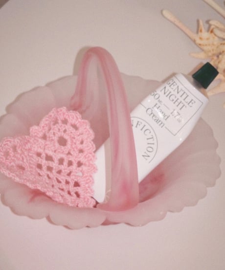 Pink Frosted Glass Basket